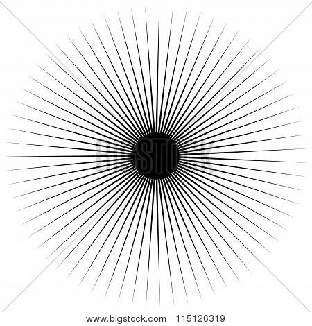Spiky Shape, Element. Monochrome Abstract Vector Illustration.