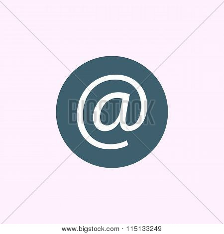 White Email Icon On Blue Circle Background