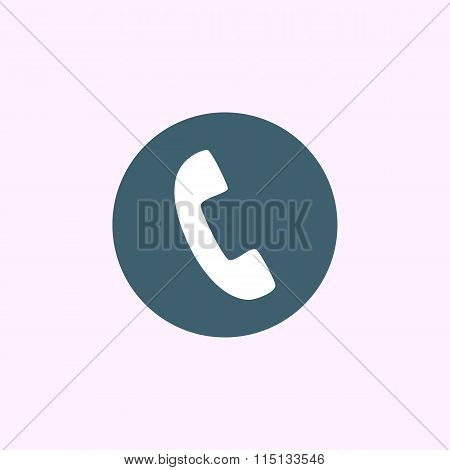 White phone icon on blue circle background