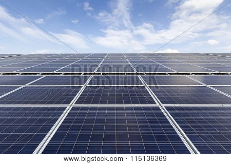 Blue Photovoltaic Solar Panels On Roof ,clean Energy