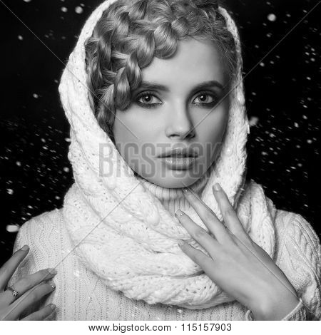 portrait of a beautiful young blonde woman