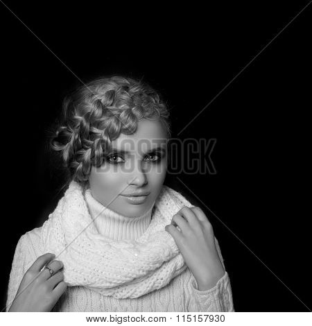 portrait of a beautiful young blonde woman