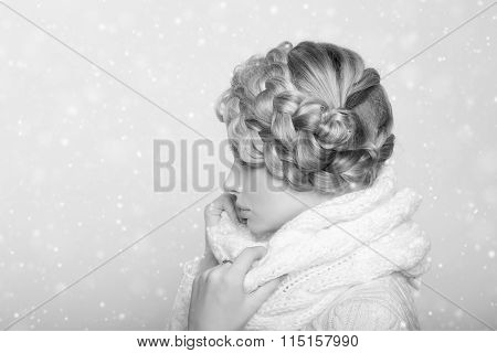 portrait of a beautiful young blonde woman