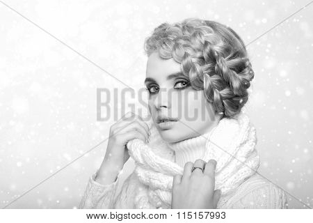 portrait of a beautiful young blonde woman