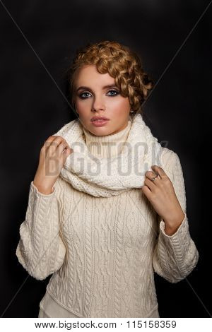 portrait of a beautiful young blonde woman