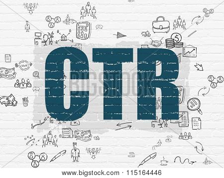 Finance concept: CTR on wall background