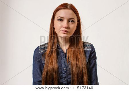 Portrait of a crying girl. studio shot