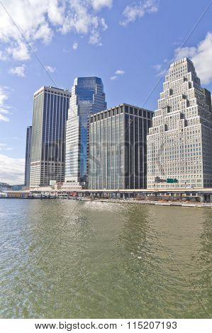 Manhattan Buildings And East River