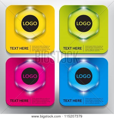 Abstract vector banners set of 4.