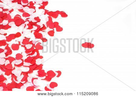 Greeting card Valentines day paper hearts