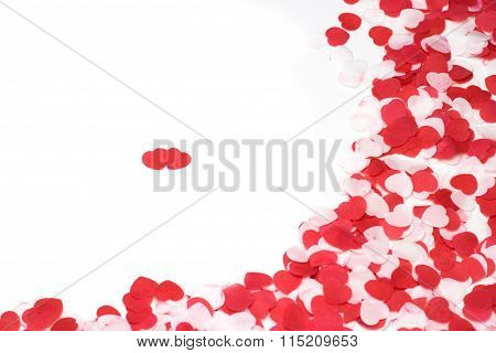 Greeting card Valentines day paper hearts