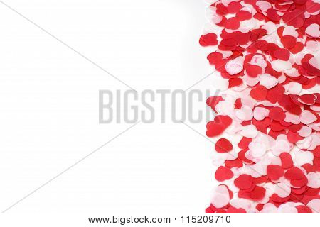 Greeting card Valentines day paper hearts
