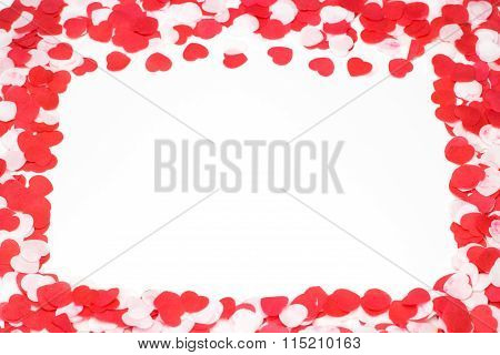Greeting card Valentines day paper hearts