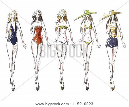 Bikini Catwalk, Fashion Illustration