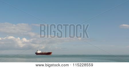Cargo ship at sea