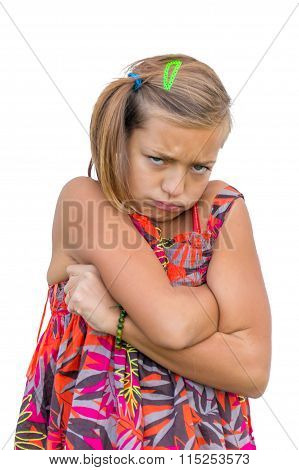 Sad Child With Folded Hands