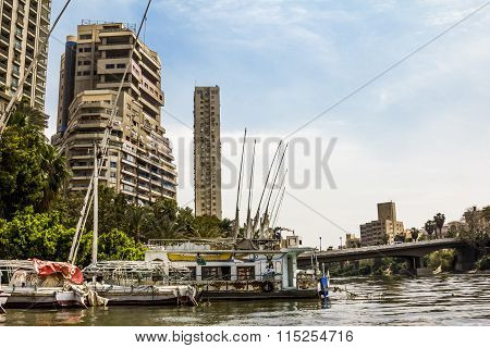 The House On The Quays On The River Nile In Cairo.egypt