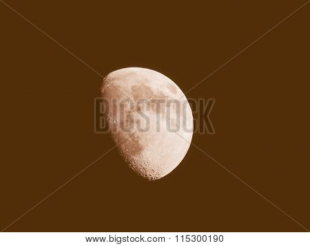 Retro Looking Gibbous Moon