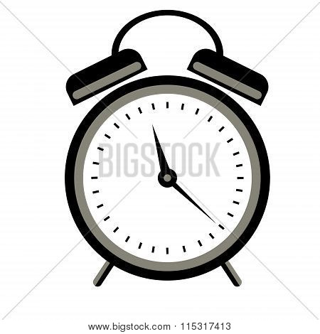 Vector illustration of red alarm clock isolated on the white background