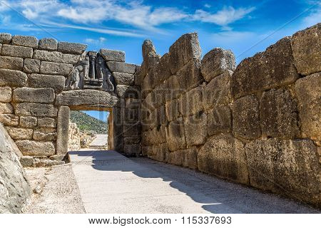 Lion Gate In Mycenae, Greece