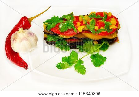 Vegetarian Salad Sandwich On Plate