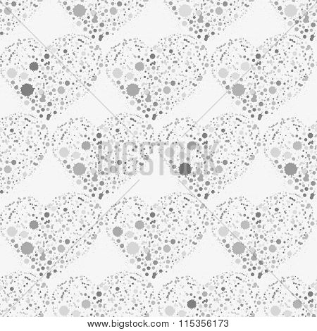 Splatter hearts seamless surface pattern