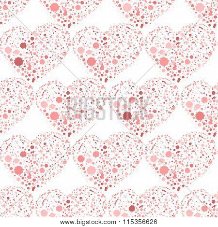 Splatter hearts seamless surface pattern