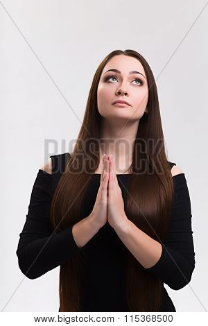 Emotion series of  beautiful ukrainian girl - praying
