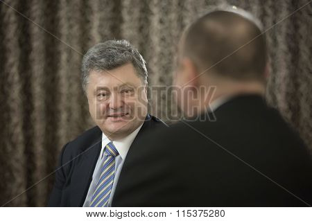 Petro Poroshenko And Ilham Aliyev  In Davos (switzerland)