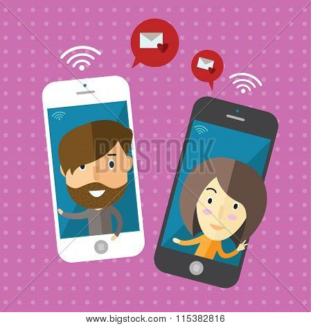 communication(telephone)sent message with girlfriend