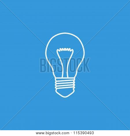 Light Bulb Icon On Blue Background