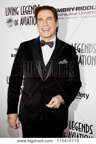 John Travolta at the 13th Annual Living Legends Of Aviation Awards held at the Beverly Hilton Hotel in Beverly Hills, USA on January 22, 2016.