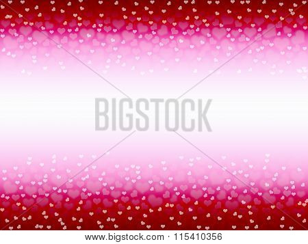 Illustration Of A Valentines Day, Heart Bokeh Background With Copy Space