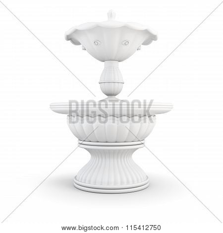 3d city fountain in two bowls isolated on white background