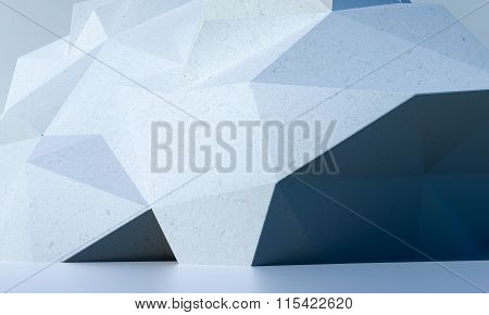 Abstract white polygon wall background