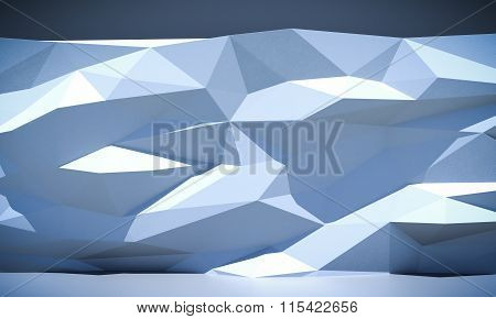 Abstract white polygon wall background