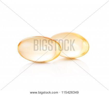 fish oil on white background