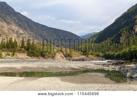 Argut River. Mountain Altai Landscape. Russia.