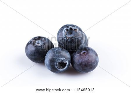 Blueberries On White Background