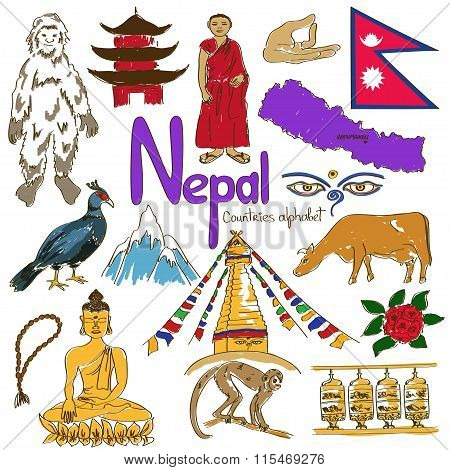 Collection Of Nepal Icons.