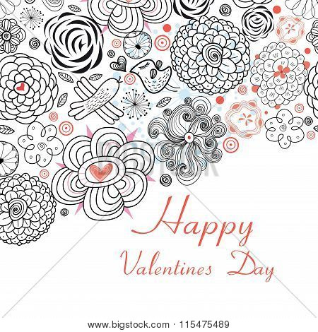 Floral Design Cards For Valentine S Day Holiday