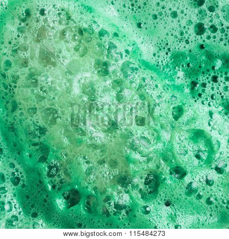 Juice foam close-up shot