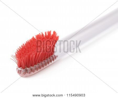 Well-worn plastic toothbrush