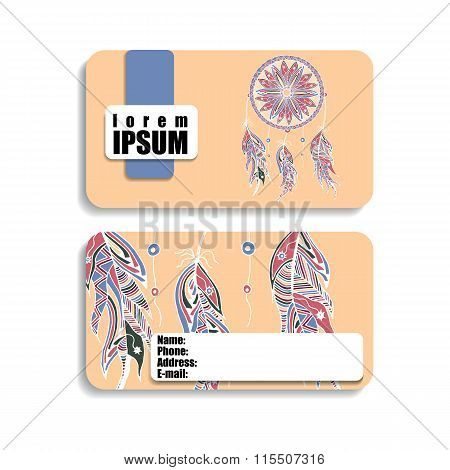 business banner, card with the image of a Dreamcatcher