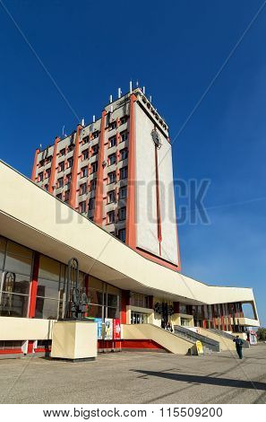 Modern buildings of railway station in the city Lipetsk. Russia