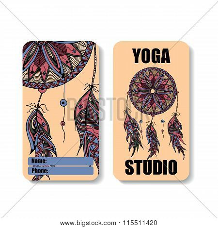 yoga studio banner with the image of a Dreamcatcher