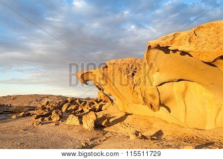 orange granite rock formation, Namibia