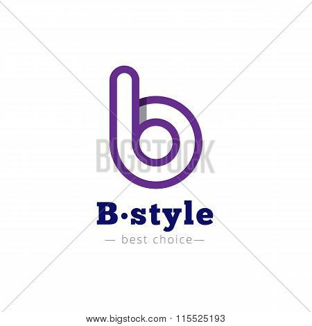 Vector B Letter Minimalistic Logo. Abstract Logotype