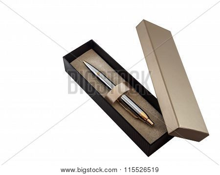Pen in Box On White Background