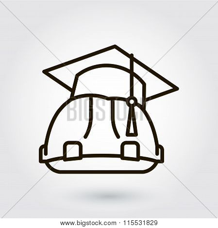 Black flat line vector icon with a picture of a symbol training,